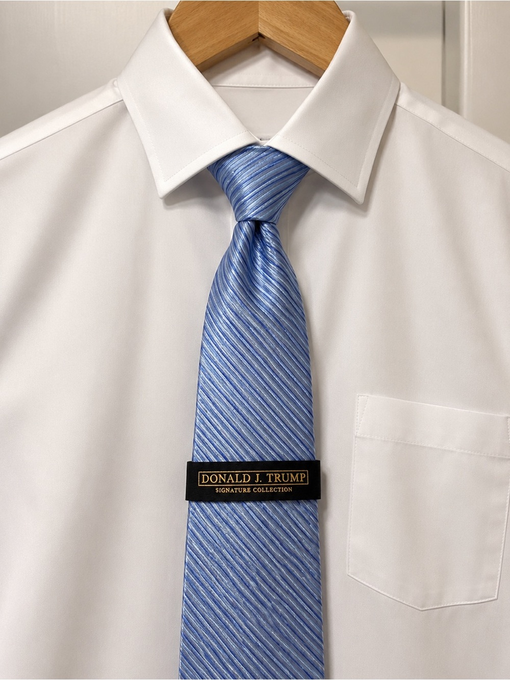 Donald J. Trump Signature Collection Light Blue Striped Tie